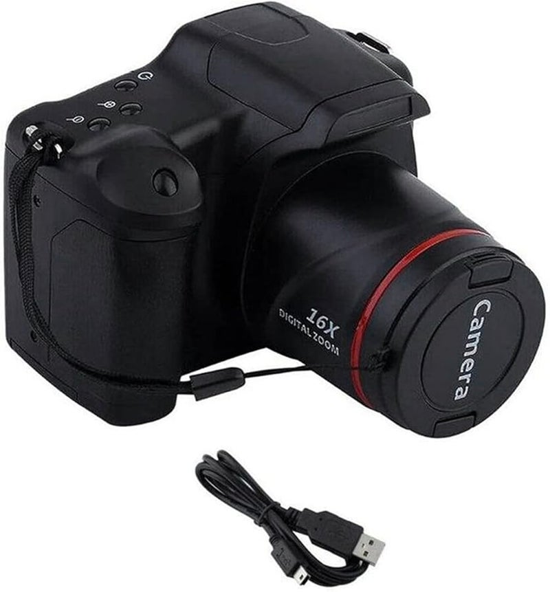 كاميرا مدونة فيديو محمولة تكبير رقمي 16x بدقة 1080 بكسل عالية الوضوح مضادة للاهتزاز للبث المباشر باللون الأسود - Image 2