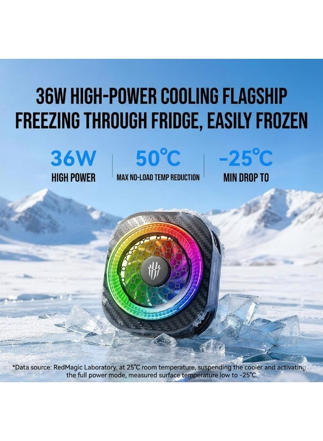 ريد ماجيك مبرد الهاتف RedMagic 8 Pro المغناطيسي للهواتف/الأجهزة اللوحية - مروحة ألعاب فائقة التبريد بقوة 36 واط، مروحة تبريد للهواتف الذكية والأجهزة اللوحية وأجهزة iPad وSteam Deck (مثالية لألعاب PUBG Mobile وCOD وغيرها) - Image 4