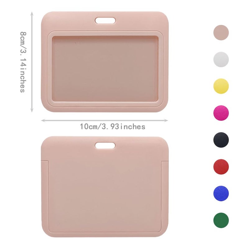 TRKETK 8 Pieces Plastic Badge Holders, Vertical Sliding Rigid Plastic Badge Holders with Transparent Window for Office, School, Credit Cards, Proximity Keys - Image 2