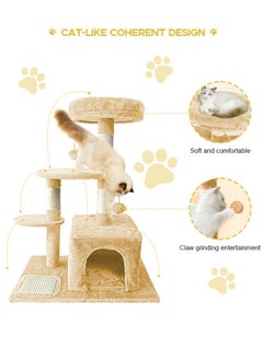 URbazaar Cat Tree with Toy, Cat Tower condo for Indoor Cats, Cat House with Padded Plush Perch,Sisal Scratching Posts  - Image 2