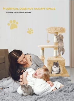 URbazaar Cat Tree with Toy, Cat Tower condo for Indoor Cats, Cat House with Padded Plush Perch,Sisal Scratching Posts  - Image 3