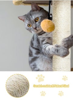 URbazaar Cat Tree with Toy, Cat Tower condo for Indoor Cats, Cat House with Padded Plush Perch,Sisal Scratching Posts  - Image 4