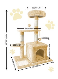 URbazaar Cat Tree with Toy, Cat Tower condo for Indoor Cats, Cat House with Padded Plush Perch,Sisal Scratching Posts  - Image 5
