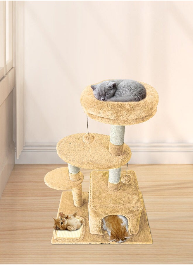 URbazaar - Cat Tree with Toy, Cat Tower condo for Indoor Cats, Cat House with Padded Plush Perch,Sisal Scratching Posts - Image 1