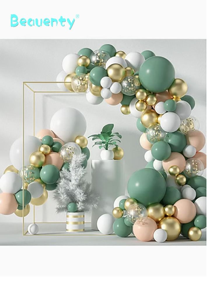 بيوينتي 117 قطعة خمر الأفوكادو الأخضر الذهب الأبيض اللاتكس بالون قوس مجموعة إكليل - مثالية للتخرج استحمام الطفل الزفاف عيد ميلاد العازبة الديكور خلفية - مناسبة للداخلية والخارج - Image 1