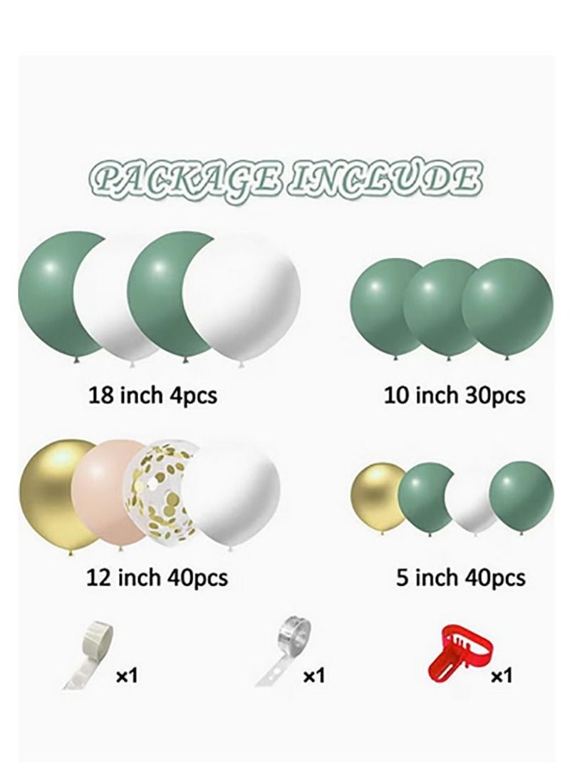 بيوينتي 117 قطعة خمر الأفوكادو الأخضر الذهب الأبيض اللاتكس بالون قوس مجموعة إكليل - مثالية للتخرج استحمام الطفل الزفاف عيد ميلاد العازبة الديكور خلفية - مناسبة للداخلية والخارج - Image 2