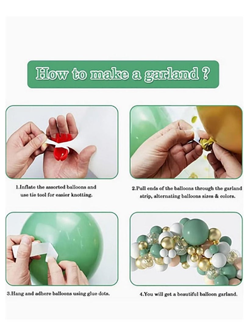 بيوينتي 117 قطعة خمر الأفوكادو الأخضر الذهب الأبيض اللاتكس بالون قوس مجموعة إكليل - مثالية للتخرج استحمام الطفل الزفاف عيد ميلاد العازبة الديكور خلفية - مناسبة للداخلية والخارج - Image 5