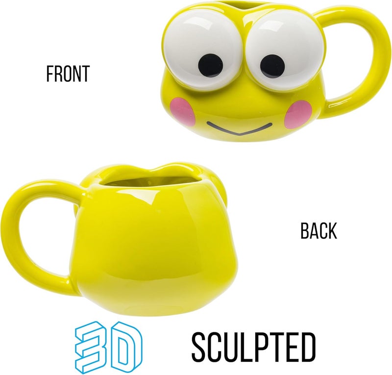 Silver Buffalo Sanrio Hello Kitty and Friends Keroppi Ceramic 3D Sculpted Mug 20 Ounces - Image 2