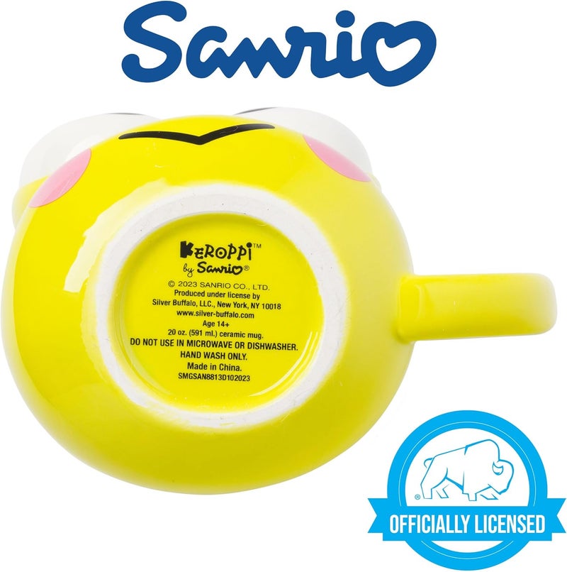 Silver Buffalo Sanrio Hello Kitty and Friends Keroppi Ceramic 3D Sculpted Mug 20 Ounces - Image 5