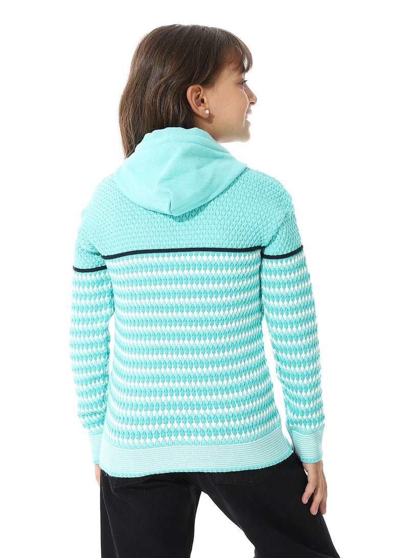 Andora Girls Hooded Neck Long Sleeve Knitted Sweater - Image 3