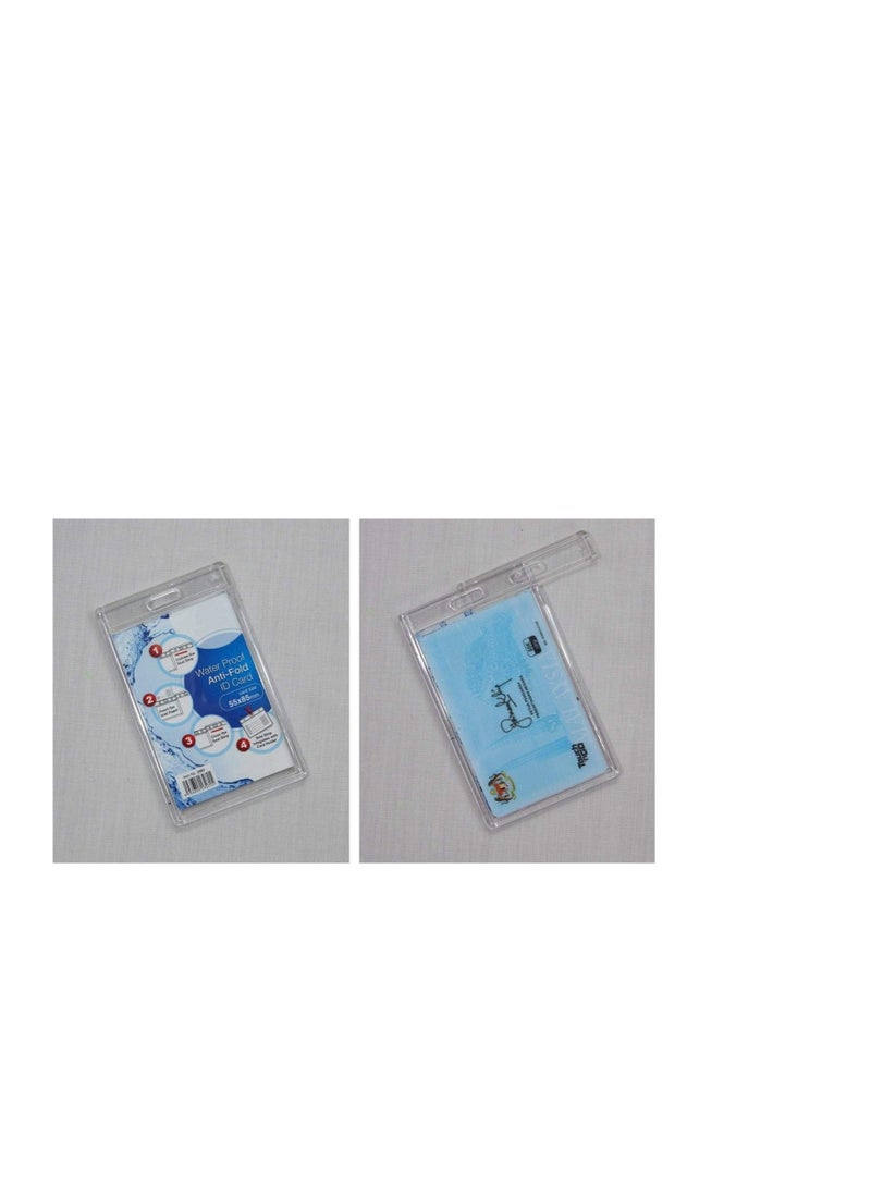 موديست 10 قطع من حامل شارة الهوية الشفاف مع حبل قصير، مع حامل بطاقة الهوية بحبل قصير مقاوم للماء من البلاستيك الشفاف وحاملات شارات الاسم الرأسية الشفافة الكريستالية حبل أسود - Image 4