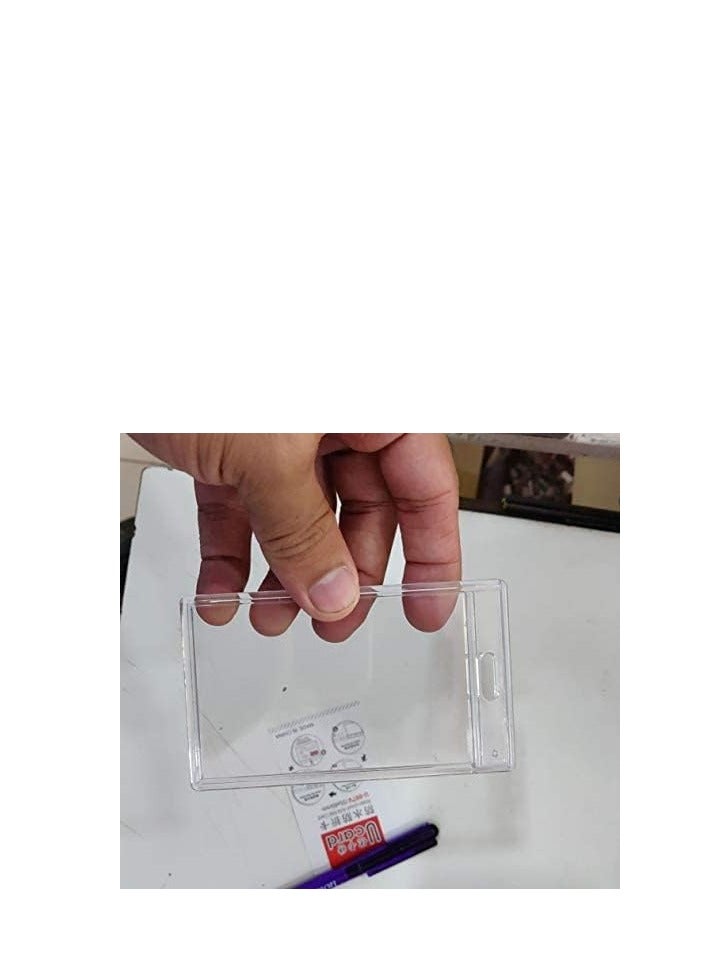 موديست 10 قطع من حامل شارة الهوية الشفاف مع حبل قصير، مع حامل بطاقة الهوية بحبل قصير مقاوم للماء من البلاستيك الشفاف وحاملات شارات الاسم الرأسية الشفافة الكريستالية حبل أسود - Image 5