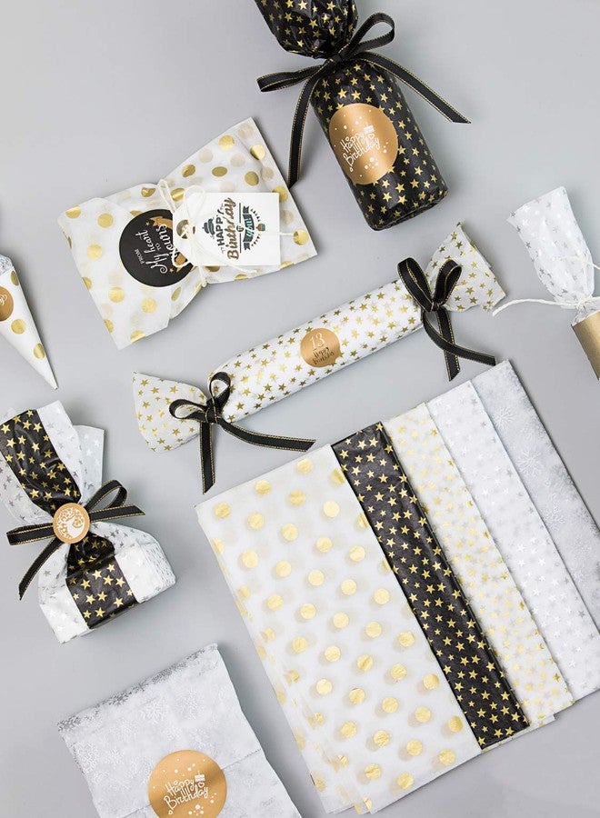 Teemico 50 Sheets Polka Dots Tissue Paper Gold Foil Dot Wrapping Paper Metallic Wrapping Tissue Paper Polka Dot Gift Bags Wrapping Paper, 20x 28 inches - Image 3