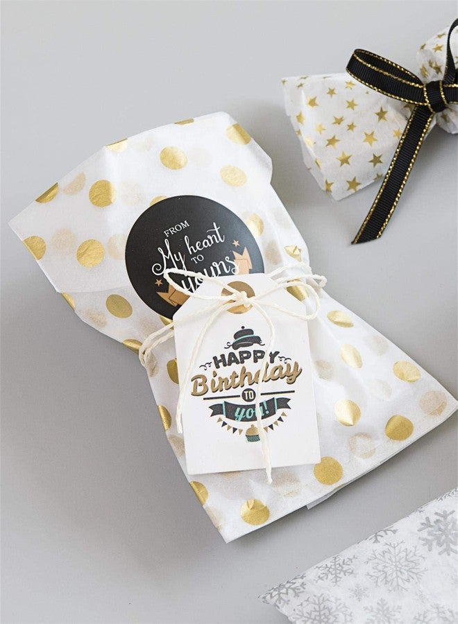 Teemico 50 Sheets Polka Dots Tissue Paper Gold Foil Dot Wrapping Paper Metallic Wrapping Tissue Paper Polka Dot Gift Bags Wrapping Paper, 20x 28 inches - Image 2