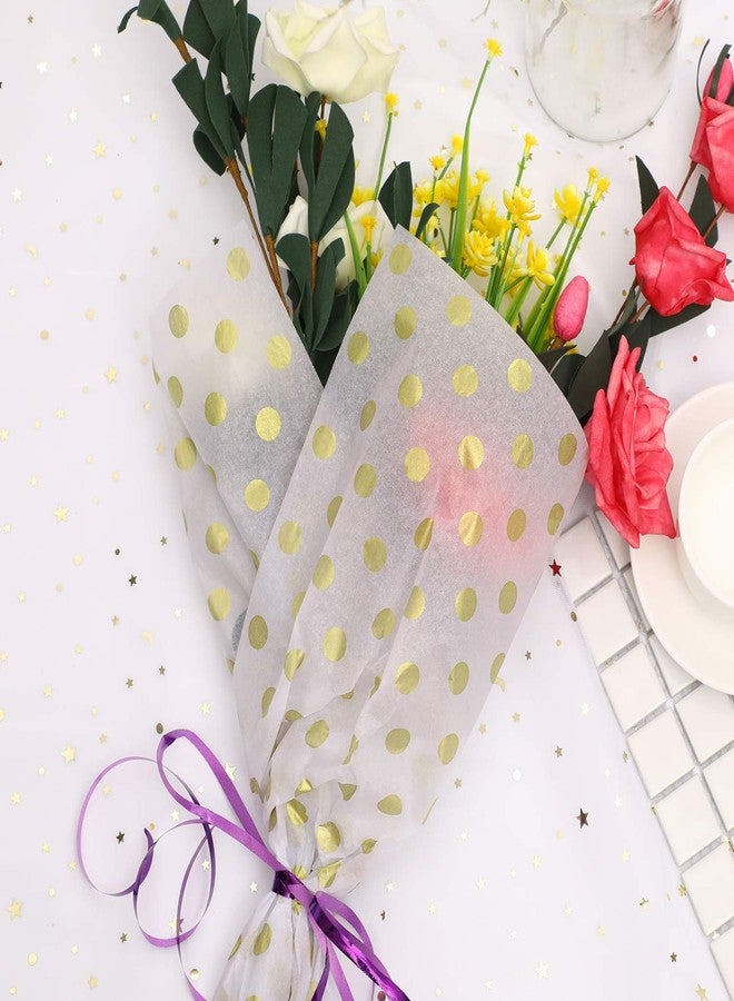 Teemico 50 Sheets Polka Dots Tissue Paper Gold Foil Dot Wrapping Paper Metallic Wrapping Tissue Paper Polka Dot Gift Bags Wrapping Paper, 20x 28 inches - Image 5