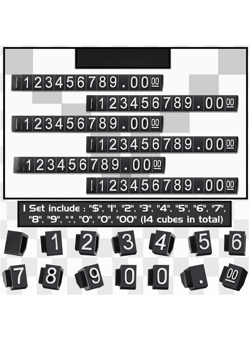 36PCS Price Display Cube Number Letter Price Cube Adjustable Price Tag Display Stand Label Pricing Label Stand Block Kit for Retail Shop Jewelry Price Display - Image 3