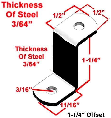 888 Corp 1.25" Canvas Offset Clips Extra Heavy Duty with Screws 10 Pack - Image 2