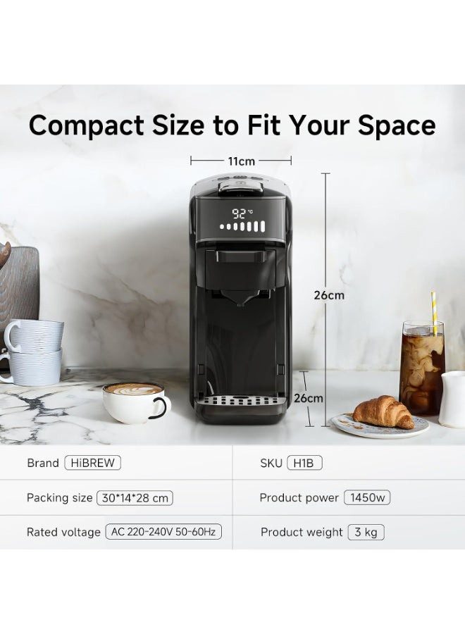 HIBREW H1B 6-in-1 Single Serve Pod Coffee Maker, 20 Bar Espresso Machine - Image 1