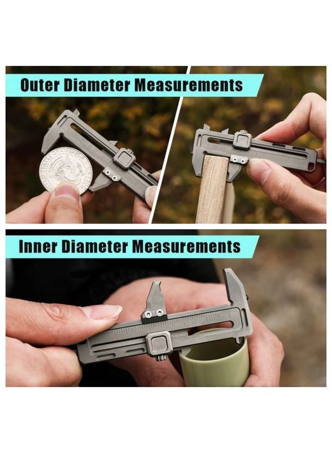 9 In 1 Multi Function Alloy Caliper Tool Portable Mini Measuring Device 1pc - Image 5