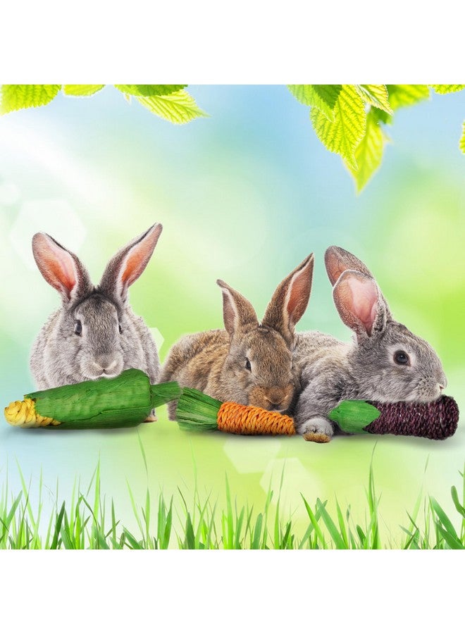SunGrow Natural Veggie Chew Toys For Rabbits, 5.2 Inches, Woven With 100% Organic Material, Stimulate Your Bunny Rabbits, Bright, Entertaining And Safe For Chewing, 3 Pieces - Image 2