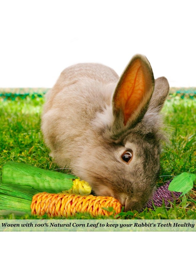 SunGrow Natural Veggie Chew Toys For Rabbits, 5.2 Inches, Woven With 100% Organic Material, Stimulate Your Bunny Rabbits, Bright, Entertaining And Safe For Chewing, 3 Pieces - Image 3