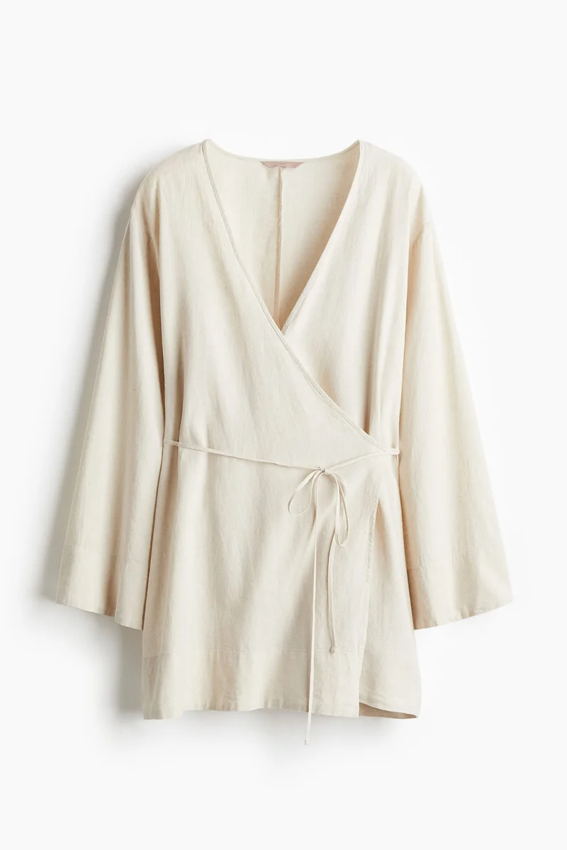 H&M Linen-blend dressing gown