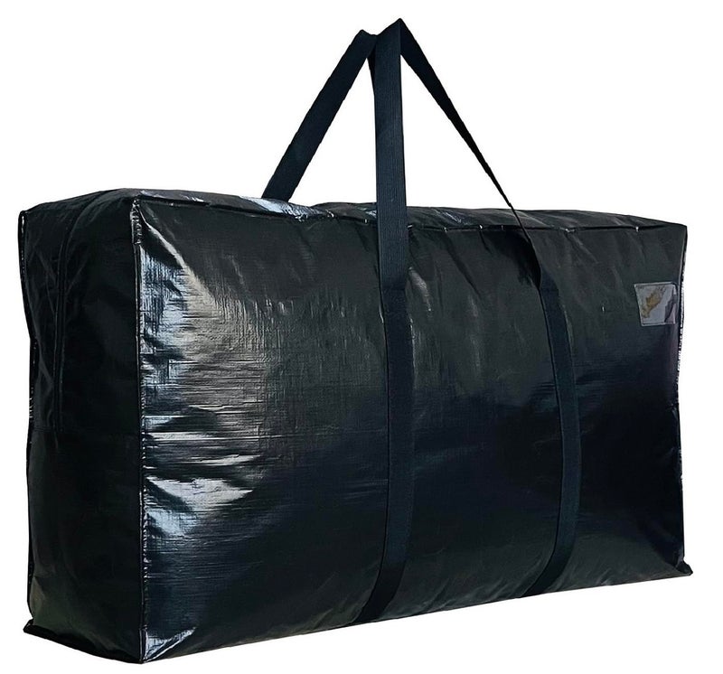 DoYiKe Extra Large Storage Bags, XXL Jumbo Moving Bags Heavy Duty with Zipper and Stronger Handles, Foldable Big Black Duffle Bag - 38x23x11Inch - Image 1