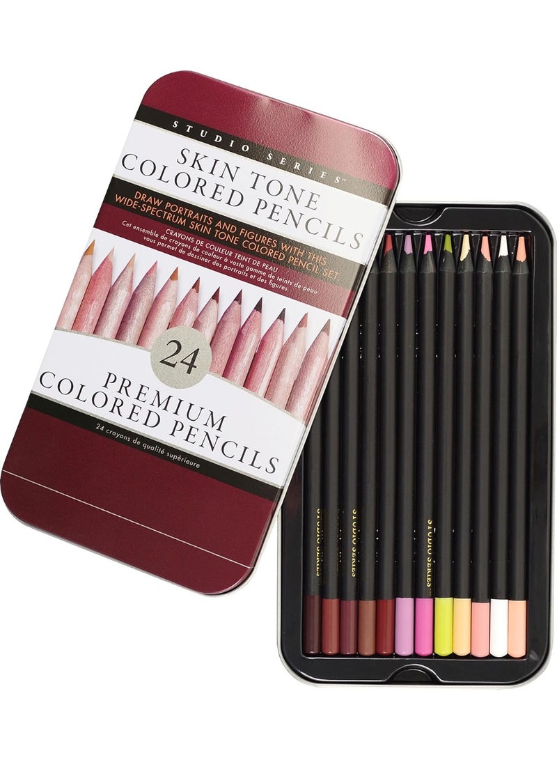 Peter Pauper Press Skin Tone Colored Pencils (24 soft core, high pigment pencils for skin tones and faces)  - Image 2