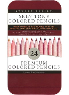 Peter Pauper Press Skin Tone Colored Pencils (24 soft core, high pigment pencils for skin tones and faces)  - Image 1