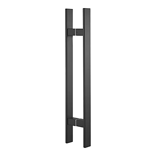 TOGU TG-6018 18 inches Solid Standoffs Heavy-Duty Commercial Grade-304 Stainless Steel Push Pull Door Handle/Barn Door Pull Handle/Glass Pulls, Matte Black Finish - Image 1