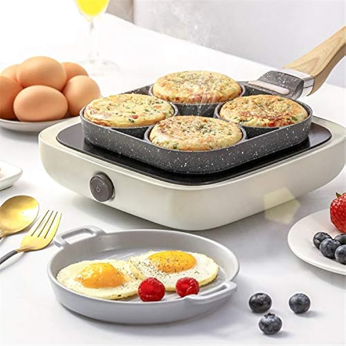 Unity Multi Egg Frying Pan NonStick With 4 Holes Fried Poached Egg Burger Steak Pan Breakfast Skillet Cooker For Home Kitchen Cooking Tool - Image 5