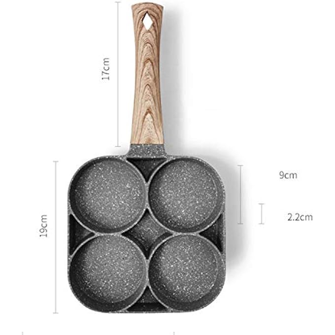 Unity Multi Egg Frying Pan NonStick With 4 Holes Fried Poached Egg Burger Steak Pan Breakfast Skillet Cooker For Home Kitchen Cooking Tool - Image 3