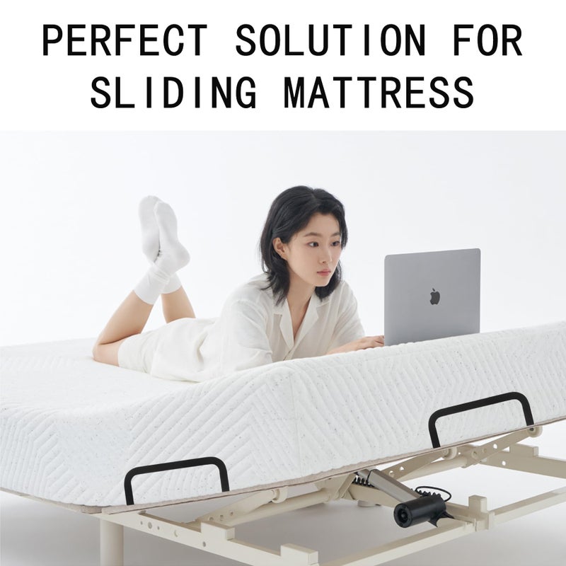 KOXHERO Mattress Retainer Bar Bracket (H3.5) Keeping Mattress from Sliding for Platform Beds Adjustable Bed Rv Mattress Camper Mattress  Black Mattress Slide Stopper Mattress Rails - Image 4