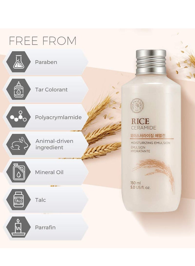 The Face Rice & Ceramide Moisturizer with Rice Extract for Brighten skin Lock moisture for 12 Hours for Soft & Glowing Skin 150ml - Image 3