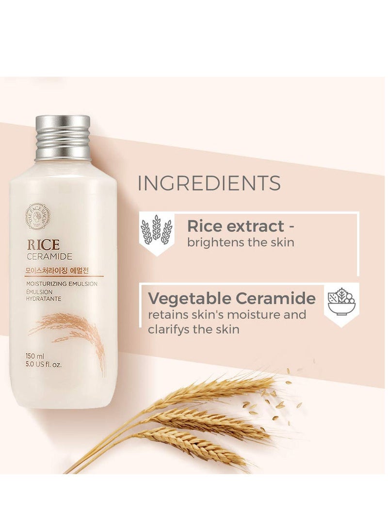 The Face Rice & Ceramide Moisturizer with Rice Extract for Brighten skin Lock moisture for 12 Hours for Soft & Glowing Skin 150ml - Image 5