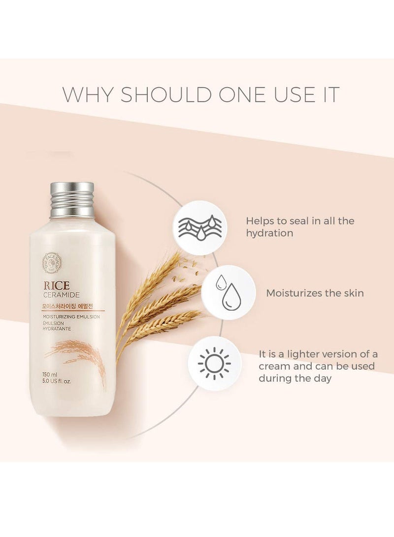 The Face Rice & Ceramide Moisturizer with Rice Extract for Brighten skin Lock moisture for 12 Hours for Soft & Glowing Skin 150ml - Image 2