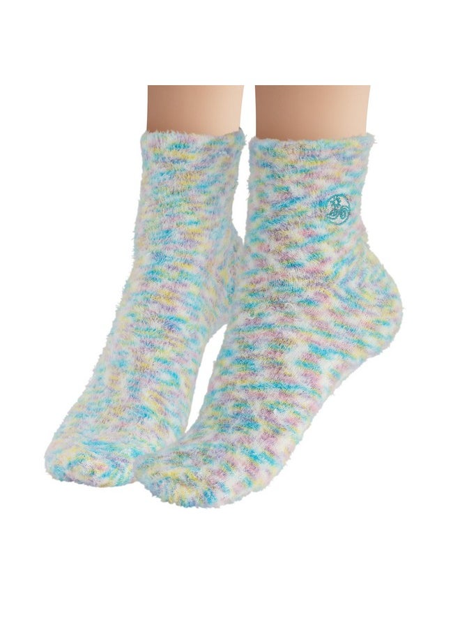 Earth Therapeutics Aloe Vera Socks - Infused W/Aloe Vera & Vitamin E - Helps Dry Feet, Calluses, Dead Skin - Use W/Lotion - Green/Confetti - 2 Pairs  - Image 2