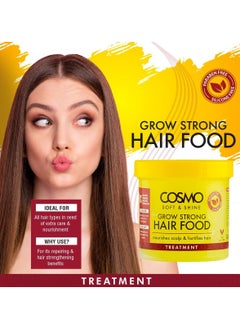COSMO Cosmo Soft & Shine Grow Strong Hair Food 175g | Nourishes Scalp & Fortifies Hair | Paraben Free | Silicone Free | Specially Formulated With Nourishing Oils | Yellow  - Image 2