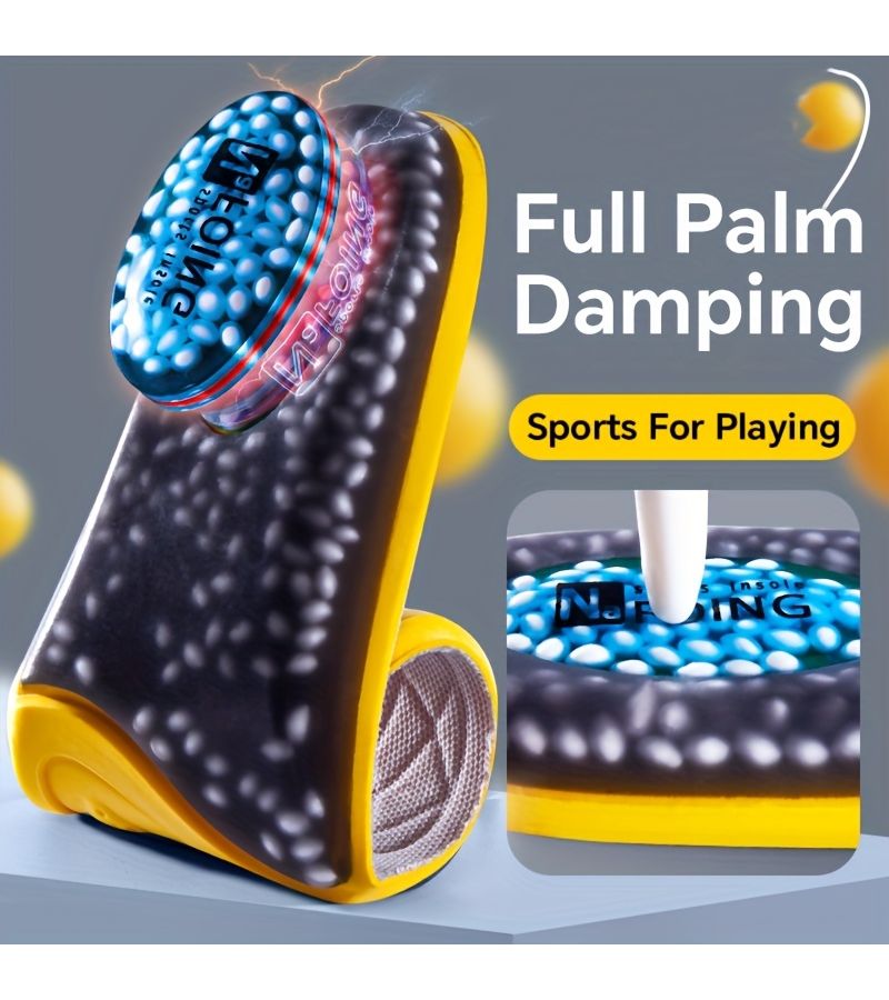 1 Pairs Yellow Sport Insoles For Shoes High Elasticity Triple Shock Absorbing Sole Pad EU35 36 230mm - Image 3
