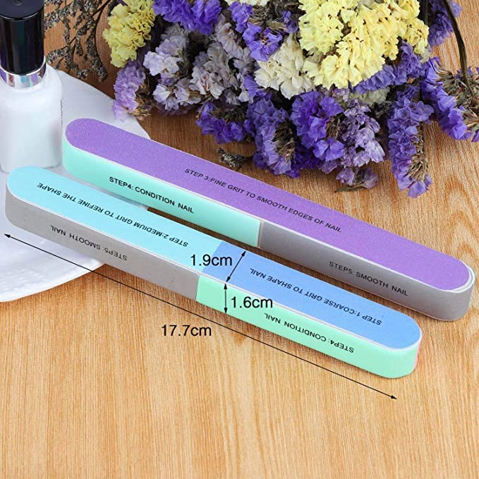 9UP 9UP Nail Buffer and Filer 7 In 1 Nail Shiner For Manicure Nail Filer Shiner Nail Buffer Filer Block Pack of 4 Multicolor - Image 4
