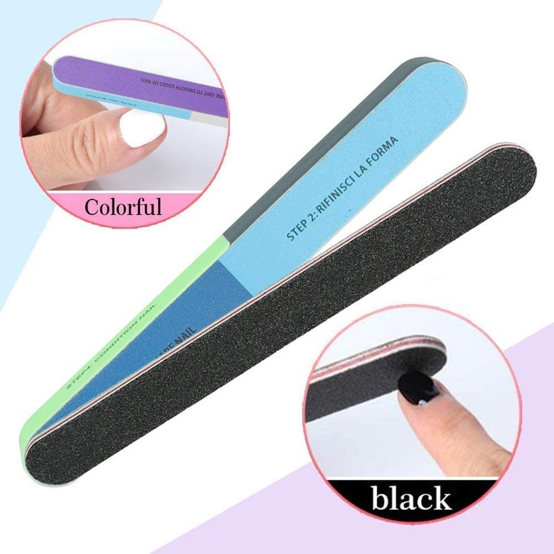9UP 9UP Nail Buffer and Filer 7 In 1 Nail Shiner For Manicure Nail Filer Shiner Nail Buffer Filer Block Pack of 4 Multicolor - Image 5