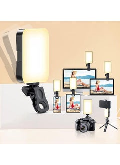 TDOO Portable Rechargeable RGB LED Photography Selfie Light with Front & Back Phone Clip Tripod, Fill Light with Bracket,3 Light Modes, Phone Light for Selfie/Laptop/Camera Light/Video Conference/Makeup  - Image 1
