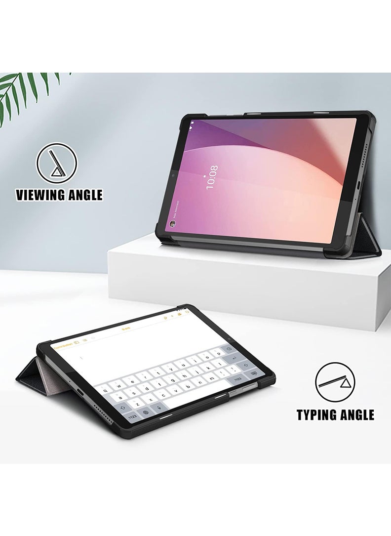 Theodor - Protective Flip Case For Lenovo Tab M8 (4th Gen) - 2023 With Trifold Stand Auto Wake Sleep Shockproof Cover collage 4 - Image 1