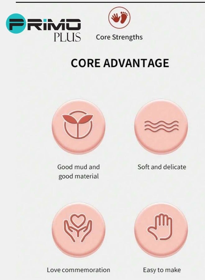 PRIMO PLUS High Quality Mud Cartoon Design Newborn Footprint Kit With Easy No-bake Drying for Kids - Image 3