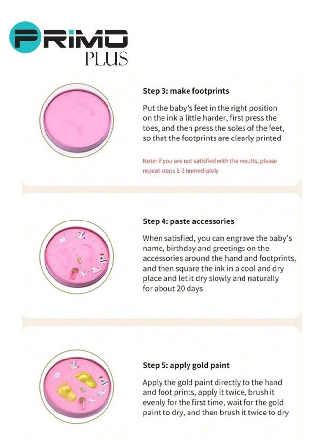 PRIMO PLUS High Quality Mud Cartoon Design Newborn Footprint Kit With Easy No-bake Drying for Kids - Image 4