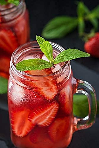 Kosh Mason Jar With Lid And Straw For Drinks Beverages Fruit Juice Glass Airtight Frosty Jar with Handle Mason mug Jars set with Lid and Reusable Straw Random Color Clear 450 ml 2 PC - Image 2