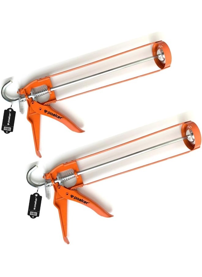 Biella Silicone Glue Gun With Durable Construction, Easy-To-Use Design, And Comfortable Grip For Precise Application Of Sealants And Adhesives-Orange (Pack Of 2)  - Image 1