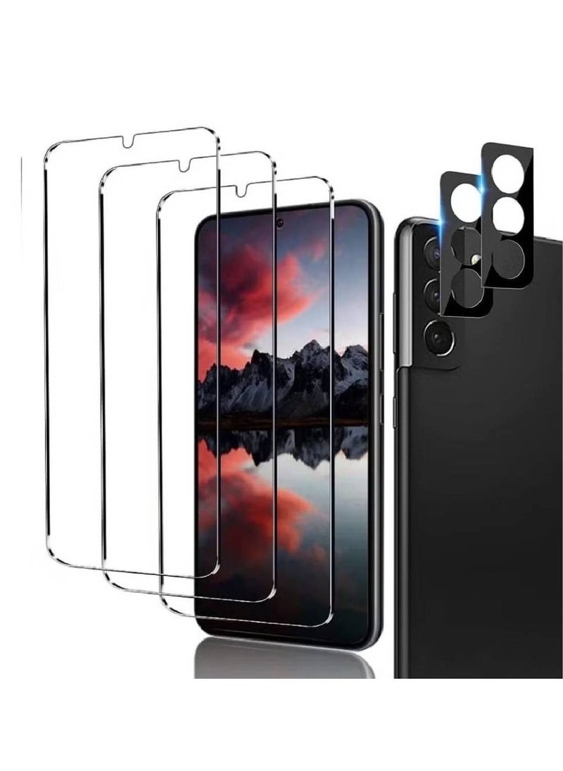 【3+2 Pack】 Galaxy S23 Plus Screen Protector,HD Clear Tempered Glass, Scratch Resistant, Bubble-Free, Camera Lens Protector - Image 1