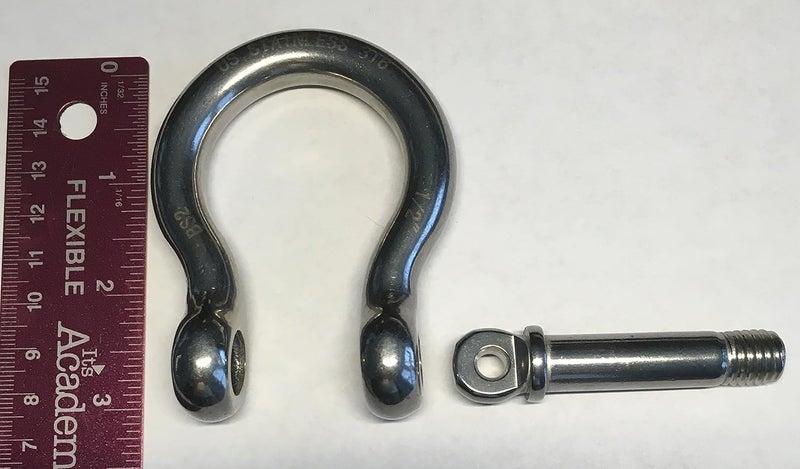 US Stainless Stainless Steel 316 Forged Bow Shackle 1/2" (12mm) Marine Grade - Image 3