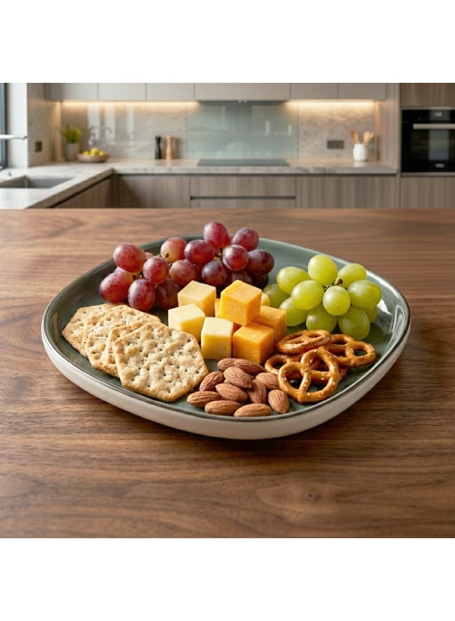 Ariane Ceramic Square Dessert Plate Set Light Greenish Blue  Lightweight Durable Microwave Safe Modern Serving Plates for Snacks Desserts & Appetizers Everyday Kitchen Tableware - Image 3